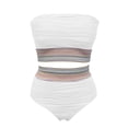 thumbnail image 5 of BOOMNY Womens Bandeau Bikini Sets 2 Peice Swimsuit For Women Graphic Swimwear Strapless High Waist Cozy Soft Bathing Suits, 5 of 5