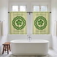 thumbnail image 4 of St. Patrick's Day Kitchen Curtain for Berdoom Living Room Cafe 54 Inch Length, Farmhouse Green Lucky Clovers Border Tiers Curtains Light Filtering Drapes Window Treatment 2 Panels 52"Wx54"L, 4 of 8