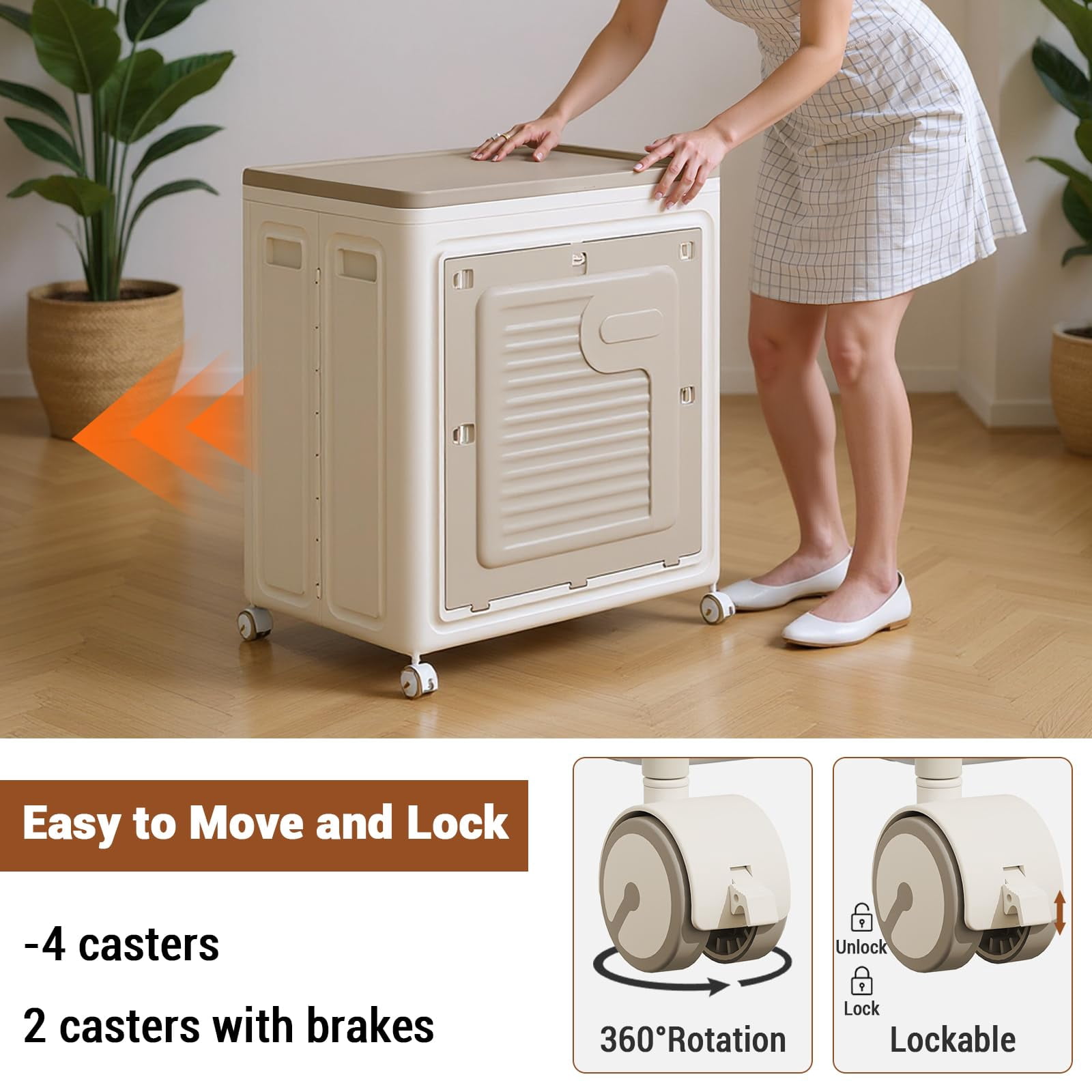Rolling Laundry Hamper with Lid, 150L Large Capacity Clothes Hampers for Laundry, Plastic Laundry Baskets with Wheels for Laundry Room