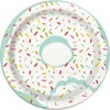 Foil Donut Party Paper Dessert Plates, 7 in, 8ct