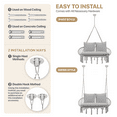 thumbnail image 6 of MoNiBloom 2-Person Hammock Chair, Hanging Hammock Macrame Swing with Cushion, Cotton Rope, Tassels, Bohemian Style Hanging Chair for Bedroom Indoor Outdoor, Grey, 6 of 8