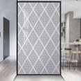 thumbnail image 2 of White Stained Glass Window Film Privacy Volumetric Diamond Form with Dynamic Dashed Effects Window Film Non-Adhesive Frosting Privacy Film Geometric 31.5Wx62.9L-inch, 2 of 7