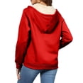 thumbnail image 4 of CILENON Santa Christmas Fleece Lined Jackets for Women Winter Coats Zip Up Hoodies Sweatshirts Warm Sherpa Cardigan Sweater With Pocket Yellow Raincoat(Red,S), 4 of 5
