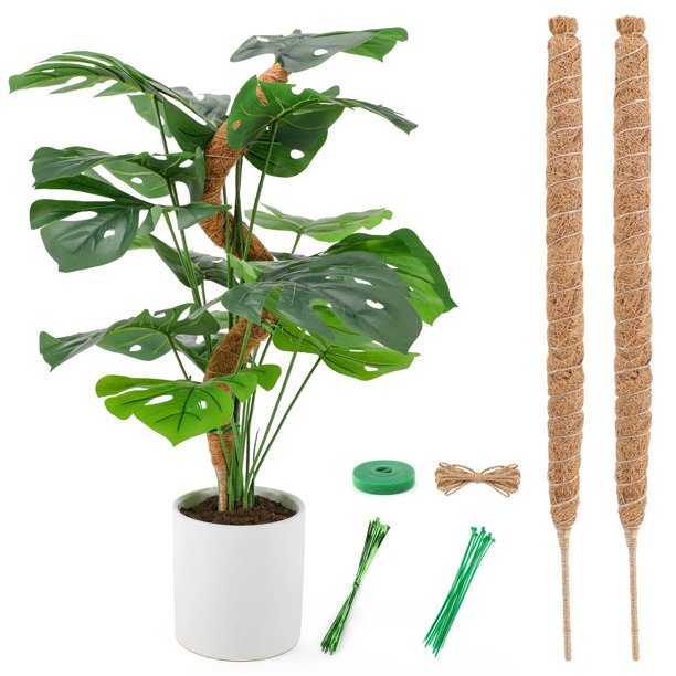 2 Pack Moss Pole for Plant Monstera 25 Inch, Bendable Handmade Plant