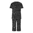 thumbnail image 5 of Tnhcen Women's Loose comfortable 2-Piece Summer Print Pajama Set Cozy Lightweight Short Sleeve Capri Pants with Pockets S-3XL, 5 of 6