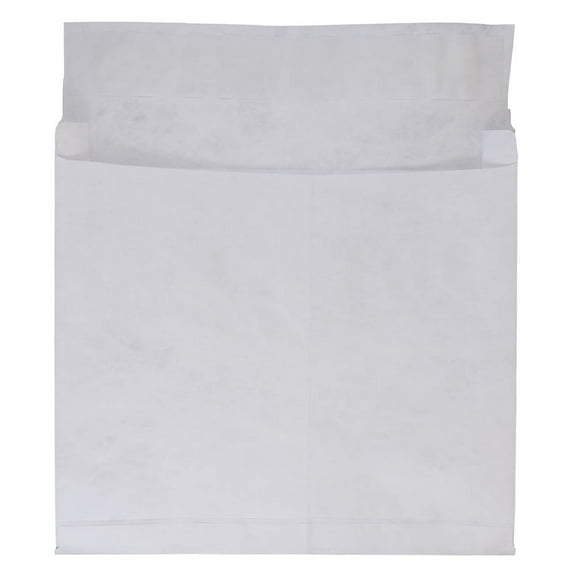 JAM Tyvek Expandable Booklet Envelopes with Peel & Seal Closure, 10 x 13 x 2, White, 100/Pack
