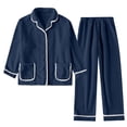 thumbnail image 3 of Vetsdori Mens Warm Fleece Pajamas Sets Comfy Pockets Homewear Long Sleeve Collar Button Shirts and Pants 2 Pieces Stylish Plain Casual Loungewear for Men, 3 of 9