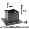 thumbnail image 2 of Post Anchor Antsky 4x4 (9 x 9 cm) de acero inoxidable negro, paquete de 2, 2 of 7