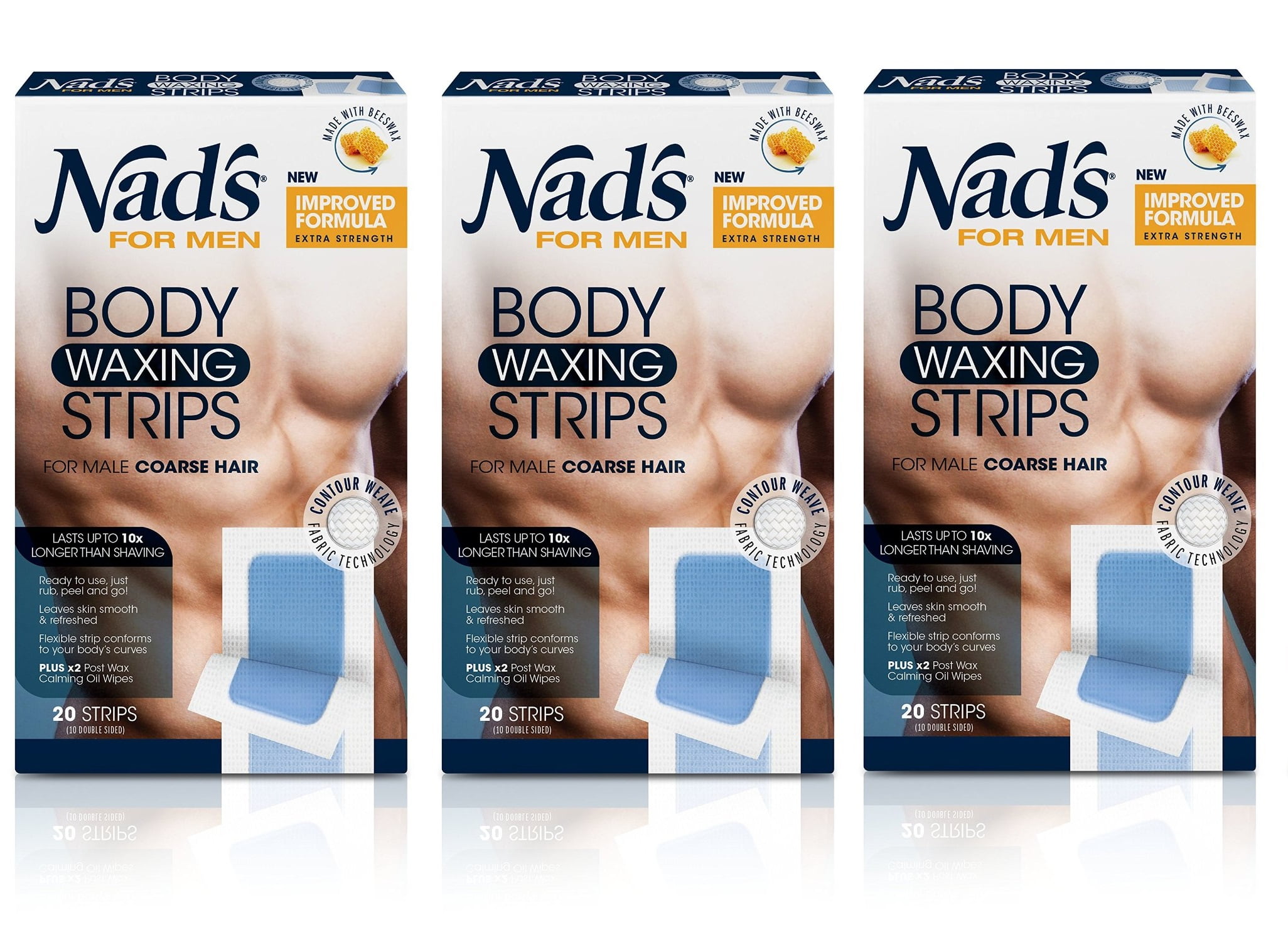 Nad's For Men Body Waxing Strips, 20 Count (Pack of 3) Walmart Canada