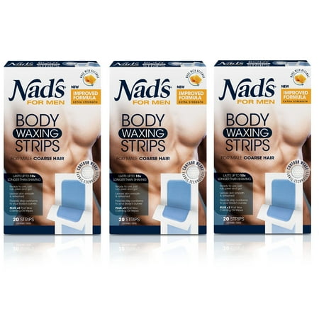 Nad's For Men Body Waxing Strips, 20 Count (Pack of