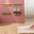 thumbnail image 2 of WHAMVOX 2pcs Bathroom Slipper Mounted Slippers Rack Bathroom Draining Shoes Rack Wave Pattern Shoes Shelf (Grey), 2 of 8