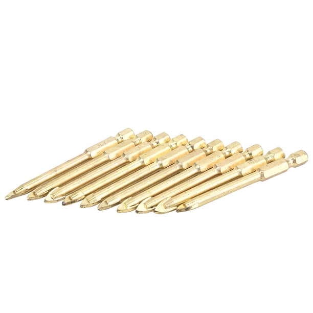 Ceramic Tile Drill Bit, Hex Shank Spear Drill Bit Practical Durable With 10pcs For Drilling For Worker