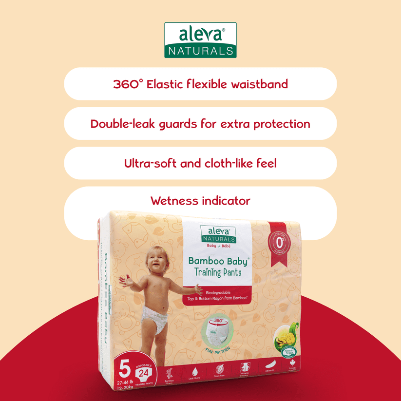 Aleva Naturals® Bamboo Baby Culottes d'entrainement, paq. économique (Taille 5) - 144 Format