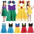 thumbnail image 2 of Disney Summer Princess Dress Baby Girls Clothes Kid Frozen Mermaid Snow White Costume Halloween Party Cosplay Belle Elsa Anna4T (120) Gao Jinjia LED, 2 of 2