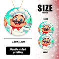 thumbnail image 2 of Funny Christmas Ornament,Cartoon Chef,Xmas Round Ceramic Pendant, 2 of 6