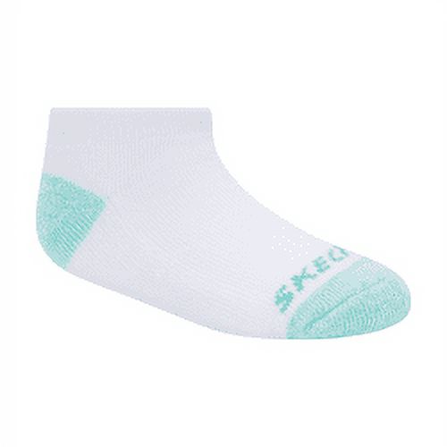 Skechers Kids Girls' 10 Pack 1/2 Terry No Show Socks, White/Light Purple, 5-6.5