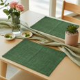 thumbnail image 3 of Table Placemats Set of 6,Farm Dark Green Burlap Linen Non-Slip Kitchen Dining Tables Place Mat,Vintage Flax Washable Table Mats for Home Dinner Holiday Party Banquet, 3 of 9