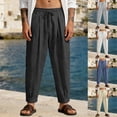 thumbnail image 3 of Men's Soft Casual Pants Loose Machine Washable Pants Stretch Beach Pant Lightweight Jogging, Workout Trousers, 3 of 6
