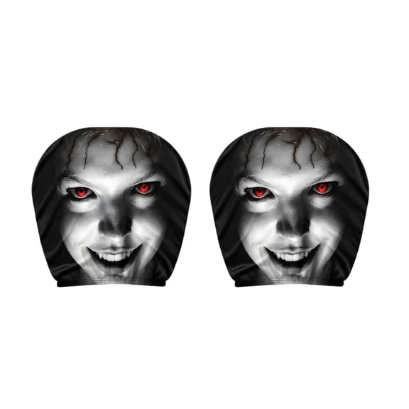 Scary Halloween Car Decorations Spooky Halloween Decor Set of 2 Car Seat Headrest Covers for Trunk Or Treat Halloween Car Accessories Halloween Decor