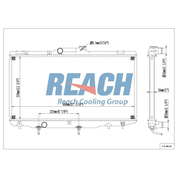 REACH 41-1409 Radiator for 97-93 Geo Prizm; 97-93 Toyota Corolla