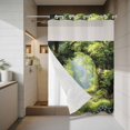 thumbnail image 4 of Spring Forest No Hook Shower Curtain with Snap in Liner Oil Painting Spring Green Trees Floral Grass Plant Forest Waterproof Bathroom Shower Curtain with See Through Top Window for Bathtub 72" x 84", 4 of 9