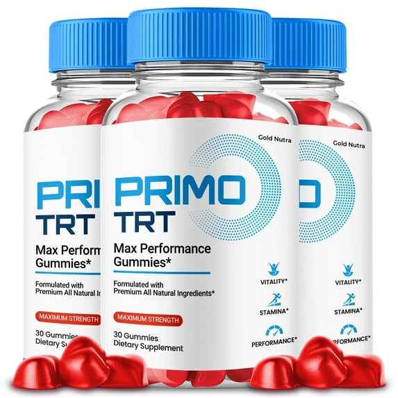Primo TRT Gummies, Advanced Formula, Prime TRT Supplement All Natural Formula, Maximum Strength (3 Pack)