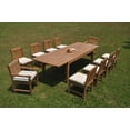 thumbnail image 4 of Grade-A Teak Dining Set: 10 Seater 11 Pc: 122" Caranas Double Extension Rectangle Table And 10 Devon Chairs (2 Arm & 8 Armless Chairs) WholesaleTeak #WMDV51, 4 of 4