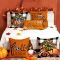 thumbnail image 6 of Fall Pillow Covers 18x18 inch Set of 4 Hello Pumpkin Pumpkin Truck Decorative buffalo plaidThrow Pillow Case Autumn Thanksgiving Farmhouse Decoration for Home couch 120, 6 of 6