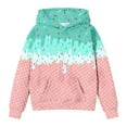 thumbnail image 2 of HAOTAGS Girl's Graphic Hoodie (4-14) Cute Ice Cream Printed Long Sleeve Hooded Sweatshirts for Fall and Winter Green Size 13 Years, 2 of 4