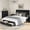 Black, variant on KING/QUEEN/FULL Size Bed Frame, Upholstered Platform Bed Frame with Velvet Headboard, Wing Edge Design, 2 Storage Drawers, No Box Spring Needed