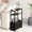 Black, variant on Leomonio Narrow Side Table, Slim End Tables with Fabric Basket, Skinny Table for Small Spaces, Thin Bedside Table for Living Room, Bedroom, White, ZBZ01