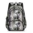 thumbnail image 2 of Highland Cow and Calf Print Backpack for School, Cute School Bag with Adjustable Shoulder Straps and Padded Back, 16.9"x12.6"x5.9", 2 of 5