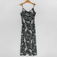 thumbnail image 5 of Grey Black Bandana Paislry Pattern Sleeveless Suspender Dress Summer Fashion Casual Long Dress, 5 of 9