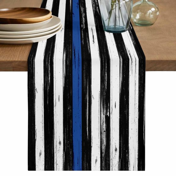 Blue American Flag Table Runner 72 Inches, Vintage USA Flag Stars Bed Runner Dresser Scarves Tabletop for Indoor Outdoor Parties/Ceremony/Banquet, 14" x 72"