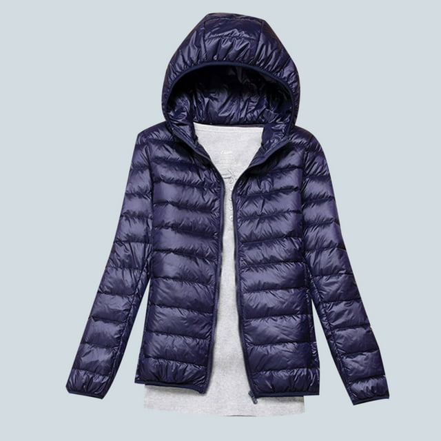 LSLJS Women's Down Jacket Lightweight Hooded Short Korean Style Extra Large Size Plus White Down Warm Jacket