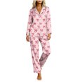 thumbnail image 2 of Nimbly Women's Button Down Pajama Set Long Sleeve Shirt with Pants for Cozy Sleep Nightwear, 2 of 6