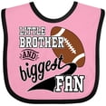 thumbnail image 3 of Inktastic Little Brother and Biggest Fan Football Player Boys Baby Bib, 3 of 4