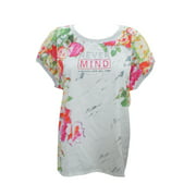 Mogul Women's Summer Top White Printed Boho Chic Tunic Blouse Shirt