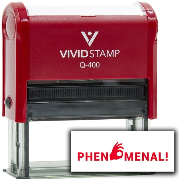 Vivid Stamp Phenomenal! Self Inking Rubber Stamp (Red Ink) - Q-400