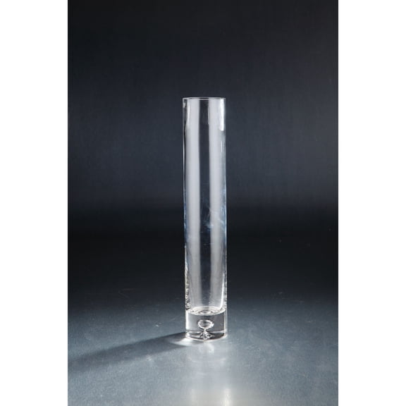 CC Home Furnishings 15.5" Clear Cylindrical Shaped Hand Blown Glass Vase