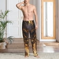 thumbnail image 2 of Fotbe Cool Black Gold Dragon Pantalones de Pijama para Hombre, Pantalones de Dormir, Pantalones de Casa con Cintura Ajustable y Bolsillos-X-Large, 2 of 6