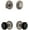 Antique Pewter, variant on Grandeur Circulaire Rosette Single Cylinder Knob Combo Pack with Lyon Knob and matching Deadbolt