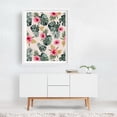 thumbnail image 2 of Monstera and Hibiscus Pattern - India Illustration Tropical Floral Botanical Pattern Jungle White Framed Wall Art Print 9 x 12 inches, 2 of 3