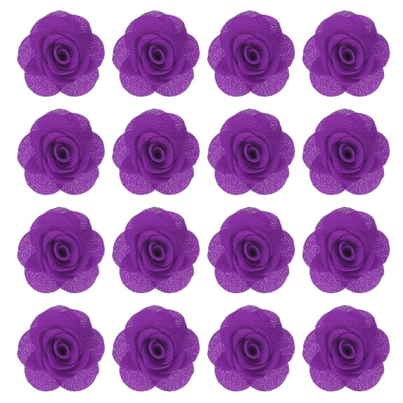 Uxcell 16-Pack Camellia Flower Lapel Pin for Men Suit, Brooch Pins Handmade Boutonnieres for Men Women Suit [Deep Purple]