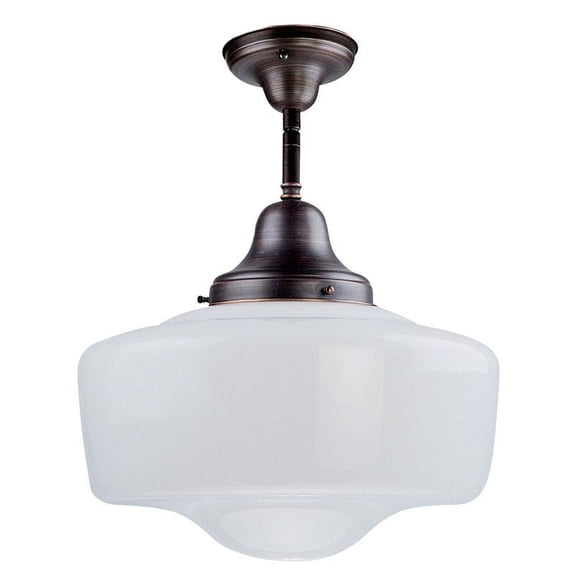DVI Lighting DVP7511 Schoolhouse 18" Tall 1-Light Energy Star Semi-Flush Ceiling Fixture