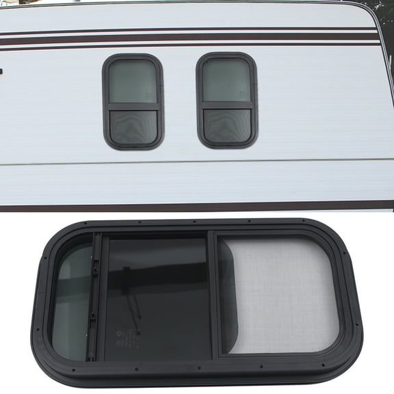 12"x 22" Vertical Slider RV Window Cargo Trailer with Trim Rings & Screws Set