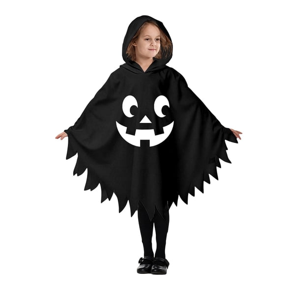 Bainana Halloween Onesie Romper Ghost Robe Outfits For Kids Breathable Long Sleeve Hooded Face Print Robe Boys And Girls School Play Clothes