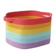 thumbnail image 4 of veasfak Woven Basket Cotton Rope Large Capacity Toy Bin for Nursery Kitchen Bathroom Dark Colorful, 4 of 9