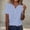 A1274 Light Blue, variant on T Shirt for Women Henley V Neck Short Sleeve Casual Vertical Striped Print Slim Fit Soft Stretchy Lightweight Versatile Everyday Wear Classic Fashion Summer Base Tops