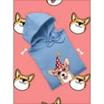 thumbnail image 3 of Welsh Corgi Puppy Let's Party Hoodie Women -Image by Shutterstock, Female 5X-Large, 3 of 4